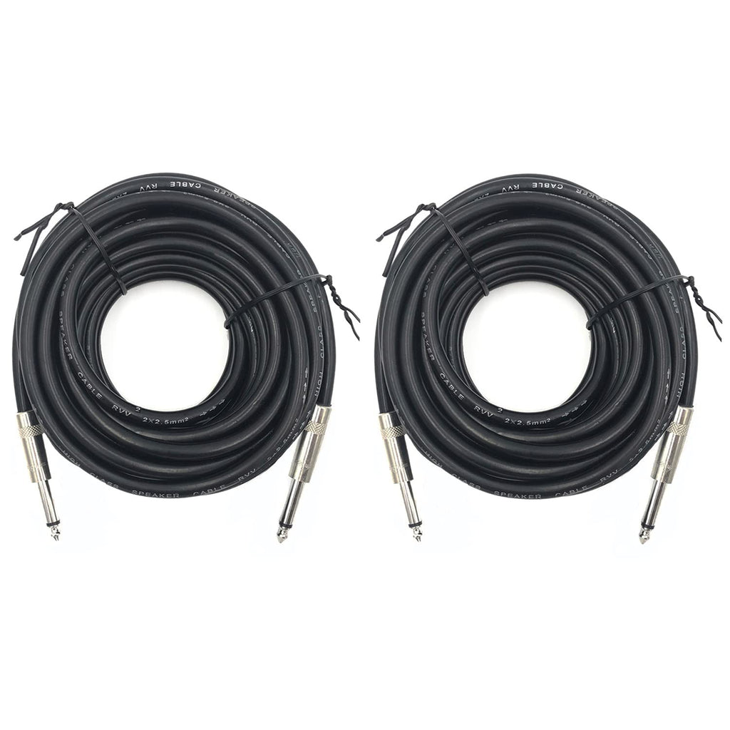2 Pack 50ft 1/4 Inch to 1/4 Inch Male Speaker Cable B117