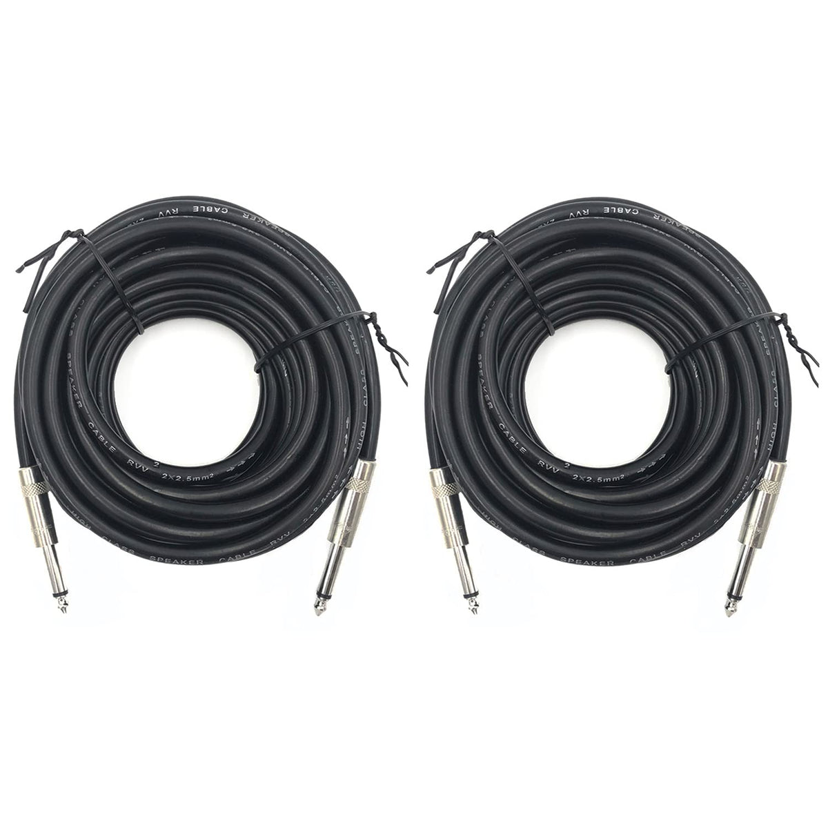 2 Pack 50ft 1/4 Inch to 1/4 Inch Male Speaker Cable B117