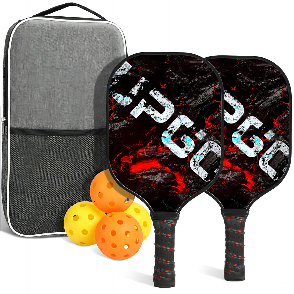 Graphite Fiber Pickleball Paddles Set with 4 Balls and Backpack Z58287