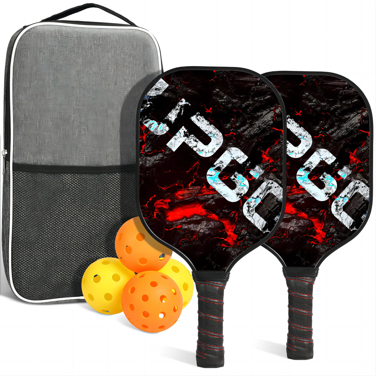 Graphite Fiber Pickleball Paddles Set with 4 Balls and Backpack Z58287