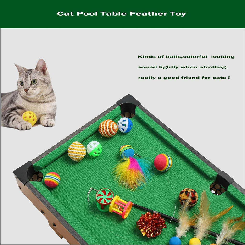 Mini Pool Table for Cat with Feather Teaser K4503