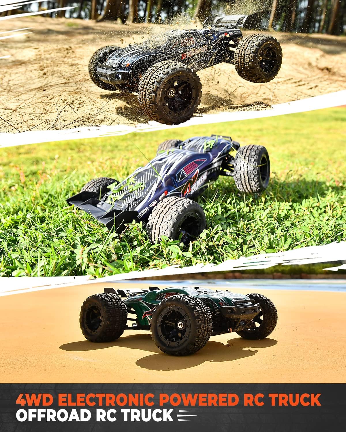 1:16 Scale 4WD Remote Control Monster Truck with 2 Rechargeable Batteries T490696
