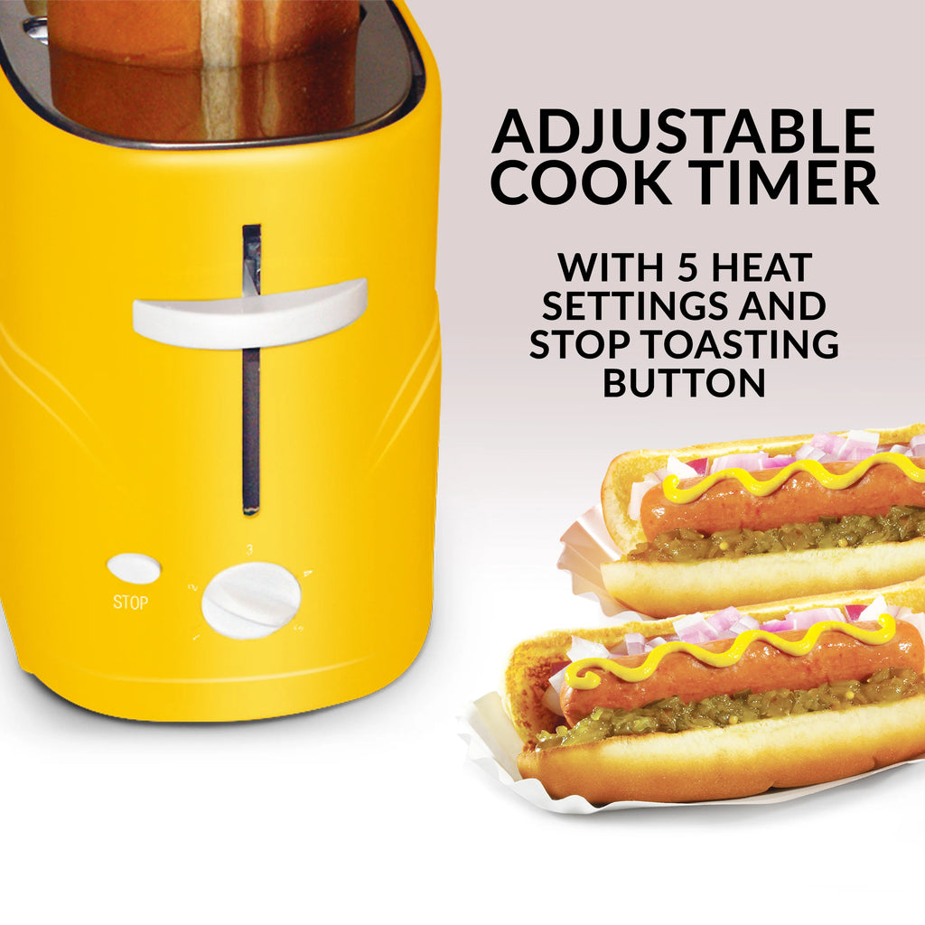2 Slot Hot Dog and Bun Toaster with Mini Tongs Y85217