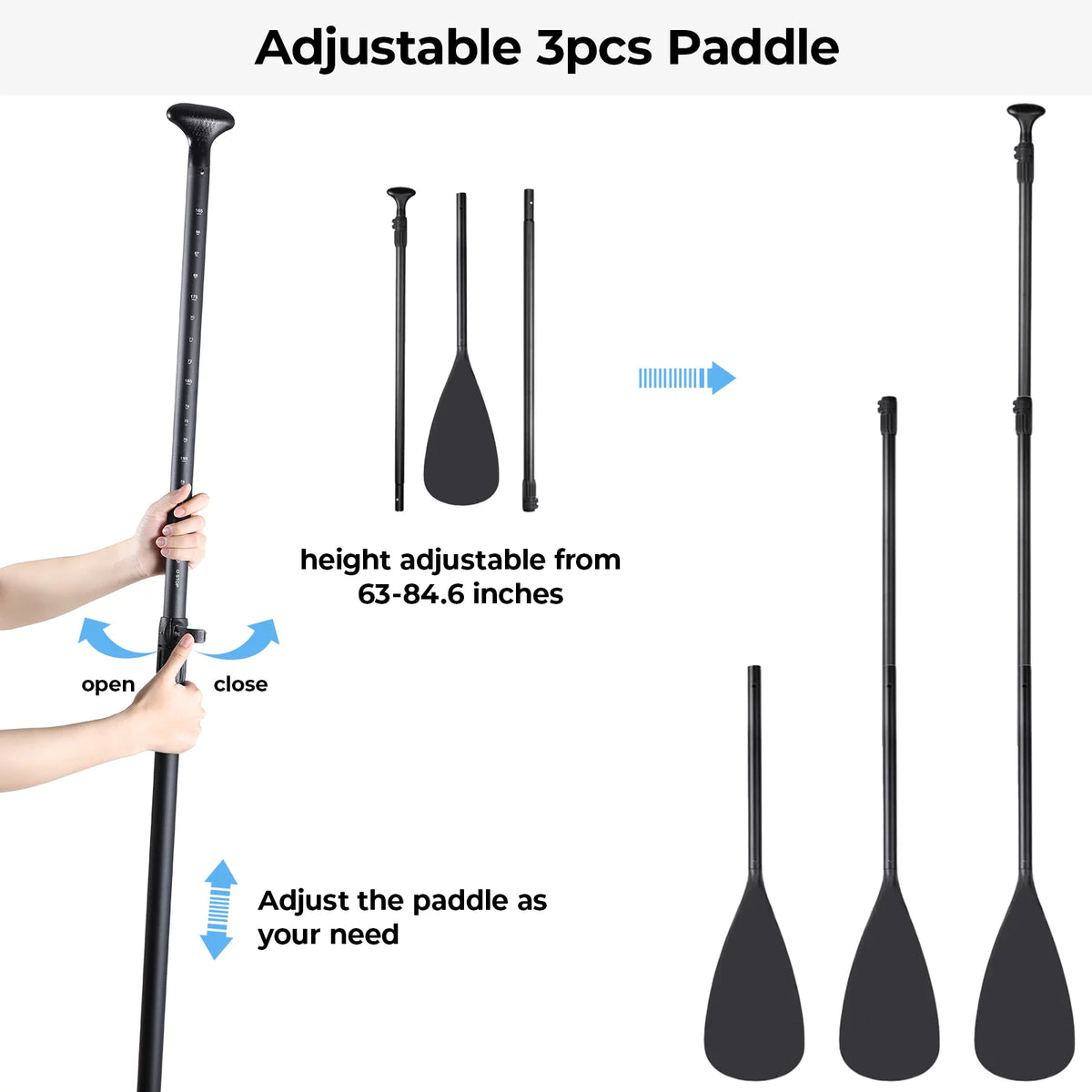 10ft Inflatable Stand up Paddle Board with Backpack, Paddle, Leash E579