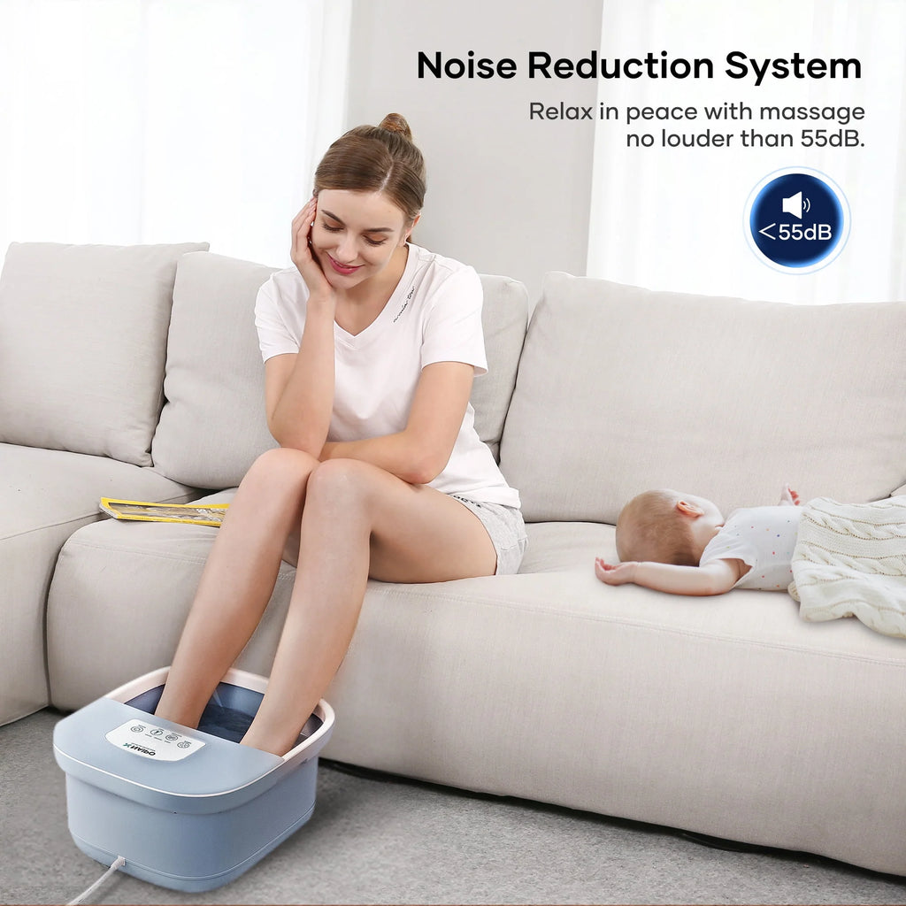 Foot Spa Bath Massager with Heating Bubble Vibration Rollers N40446