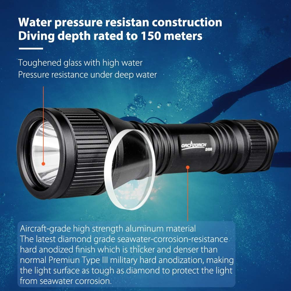 1000 Lumens Dive Light with Battery and Charger H70836