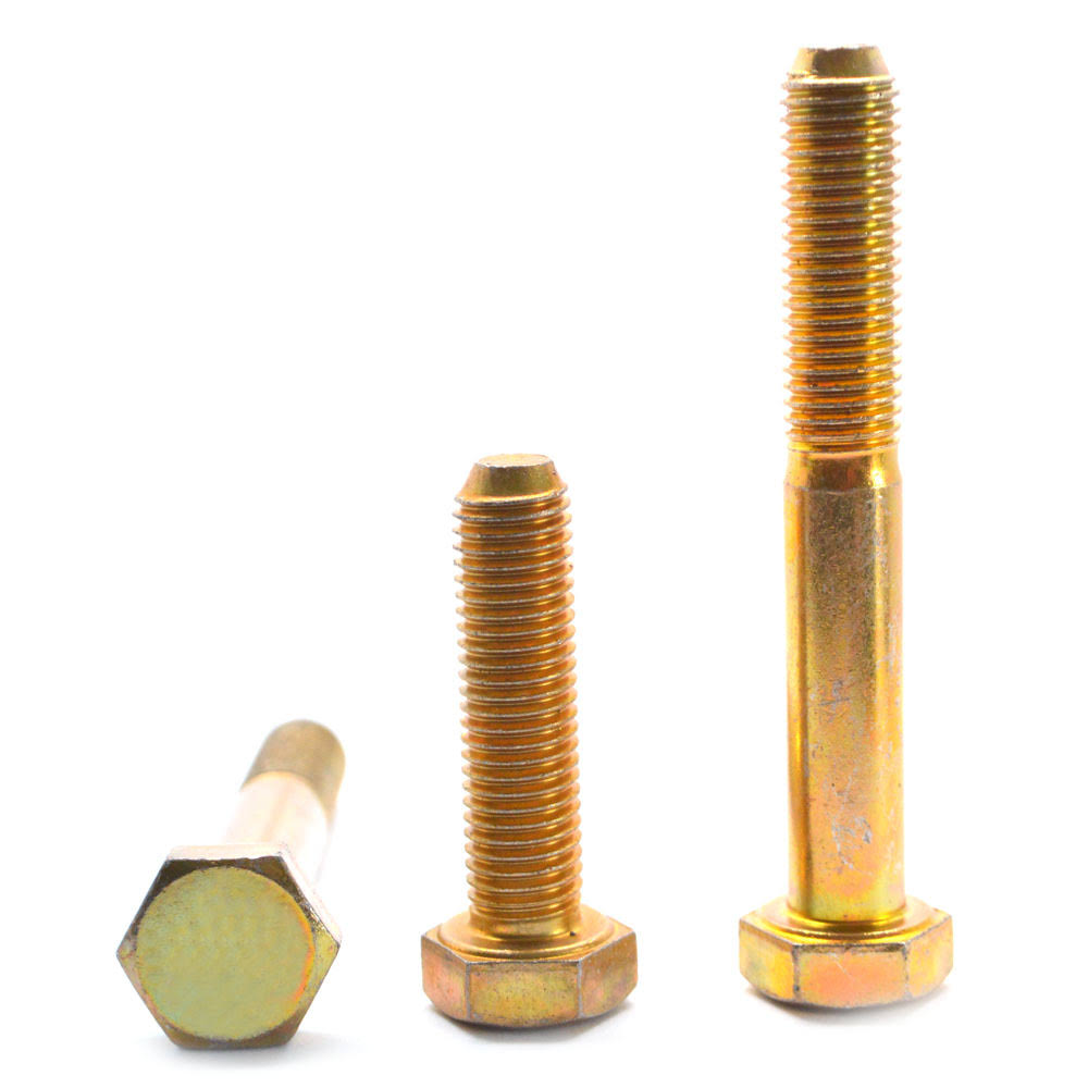 Fine Thread Grade 8 Hex Cap Screw Alloy Steel Yellow Zinc Plated E342