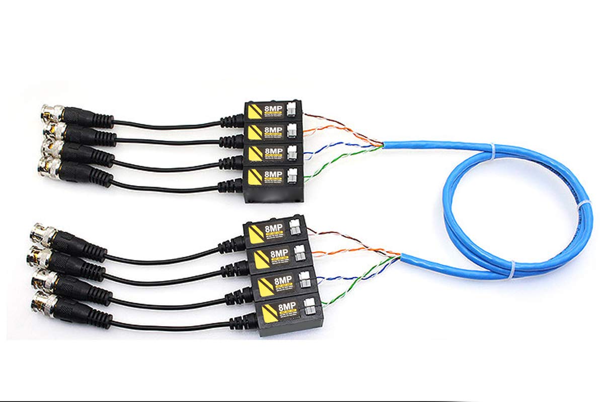 20 Pairs Passive Video Balun Connectors Single Channel BNC CCTV P47556