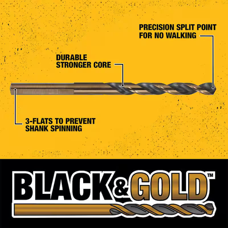 Black and Gold Drill Bit Set 14-Piece K7680