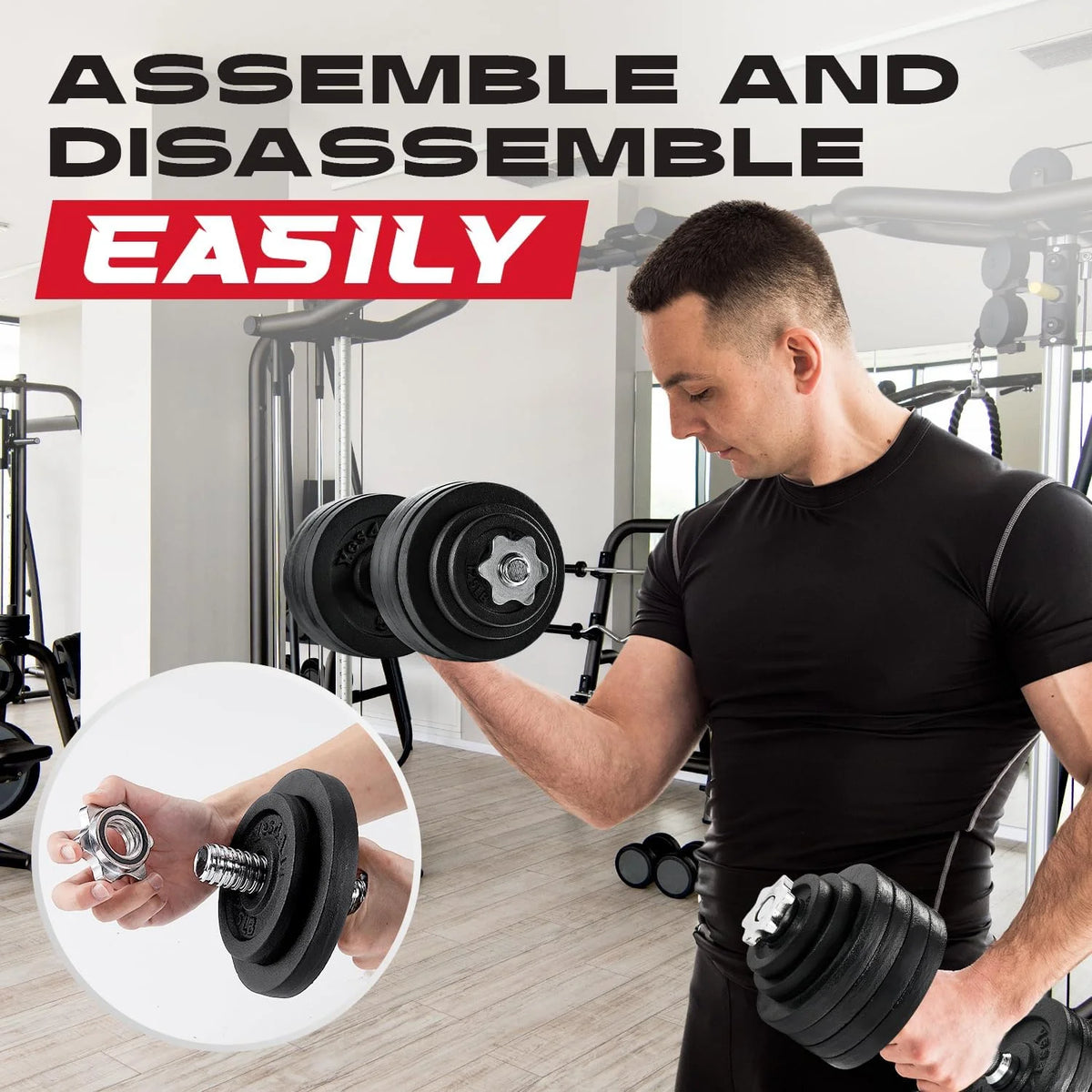 105 lbs Adjustable Cast Iron Dumbbell Set Y530