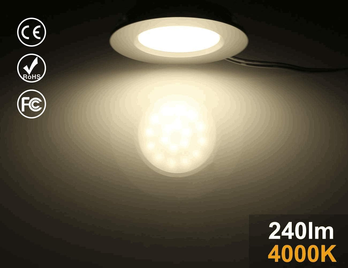 12V Waterproof Ultra-Thin LED Ceiling Light 3000K Warm White 12 Pack I831009