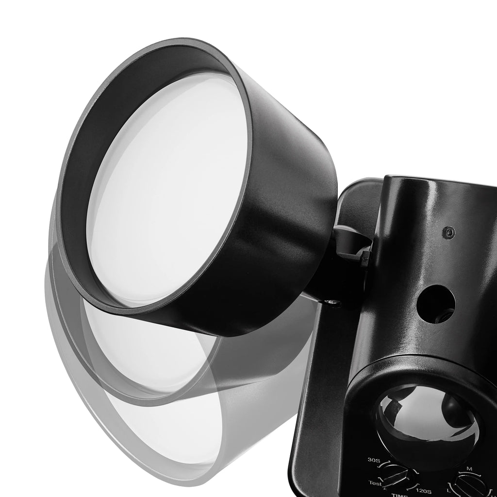 2-Head LED Motion Sensing Outdoor Security Light, Black, 2500 Lumens K893