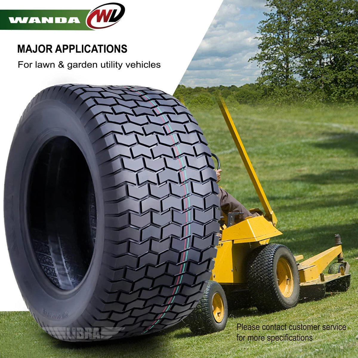 15X6-6 & 20X8-8 Lawn Mower Tractor Turf Tires Set 4 W144270