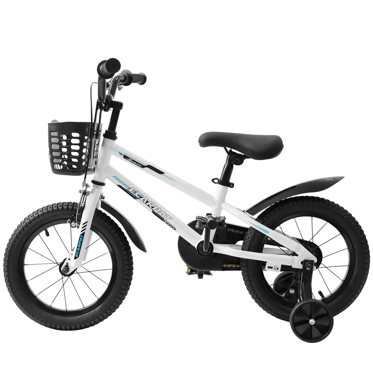 16 Inch Kids Bike with Training Wheels and Basket, White Z6515
