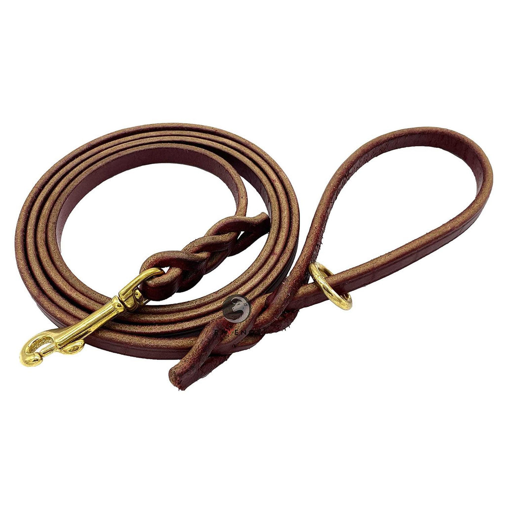 6 FT Braided Leather Dog Leash K599449