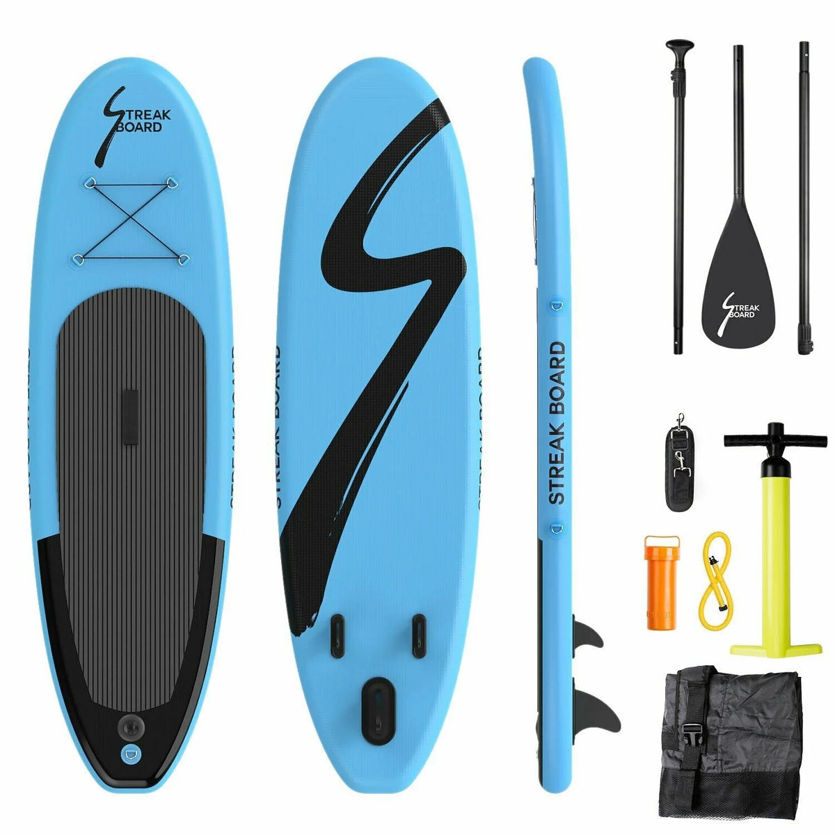 10ft Inflatable Stand up Paddle Board with Backpack, Paddle, Leash E579