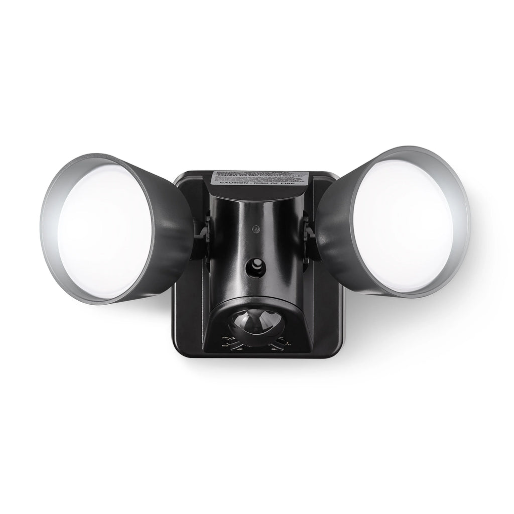 2-Head LED Motion Sensing Outdoor Security Light, Black, 2500 Lumens K893