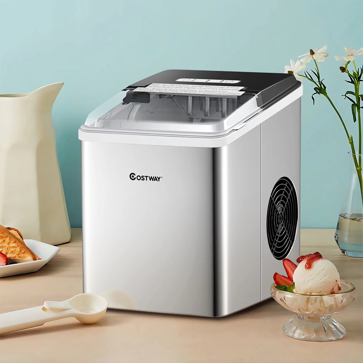 Stainless Steel Countertop Ice Maker 26Lbs/24H F676604