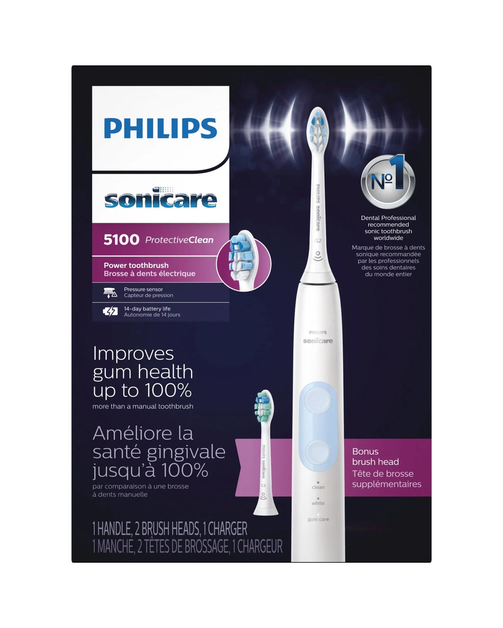 Rechargeable Electric Toothbrush with Pressure Sensor A7597