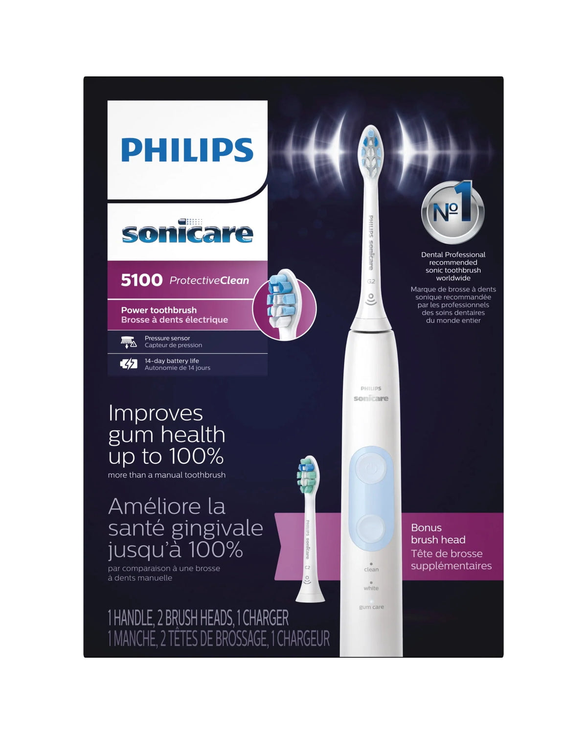 Rechargeable Electric Toothbrush with Pressure Sensor A7597