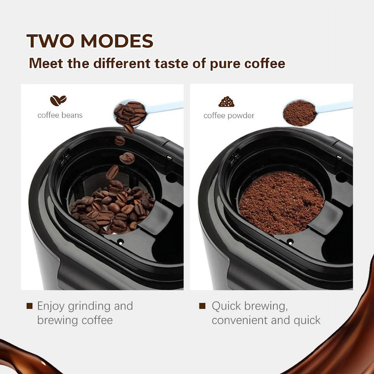 Automatic Coffee Machine with Grinding Function, Programmable Timer, 0.6L H198300