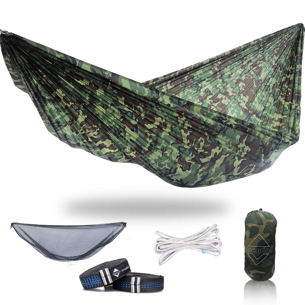 11' Camping Double Hammock with Tree Straps and Bug Net N457183