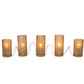 Gold Mercury Glass Flameless Christmas Candle Lights I69491