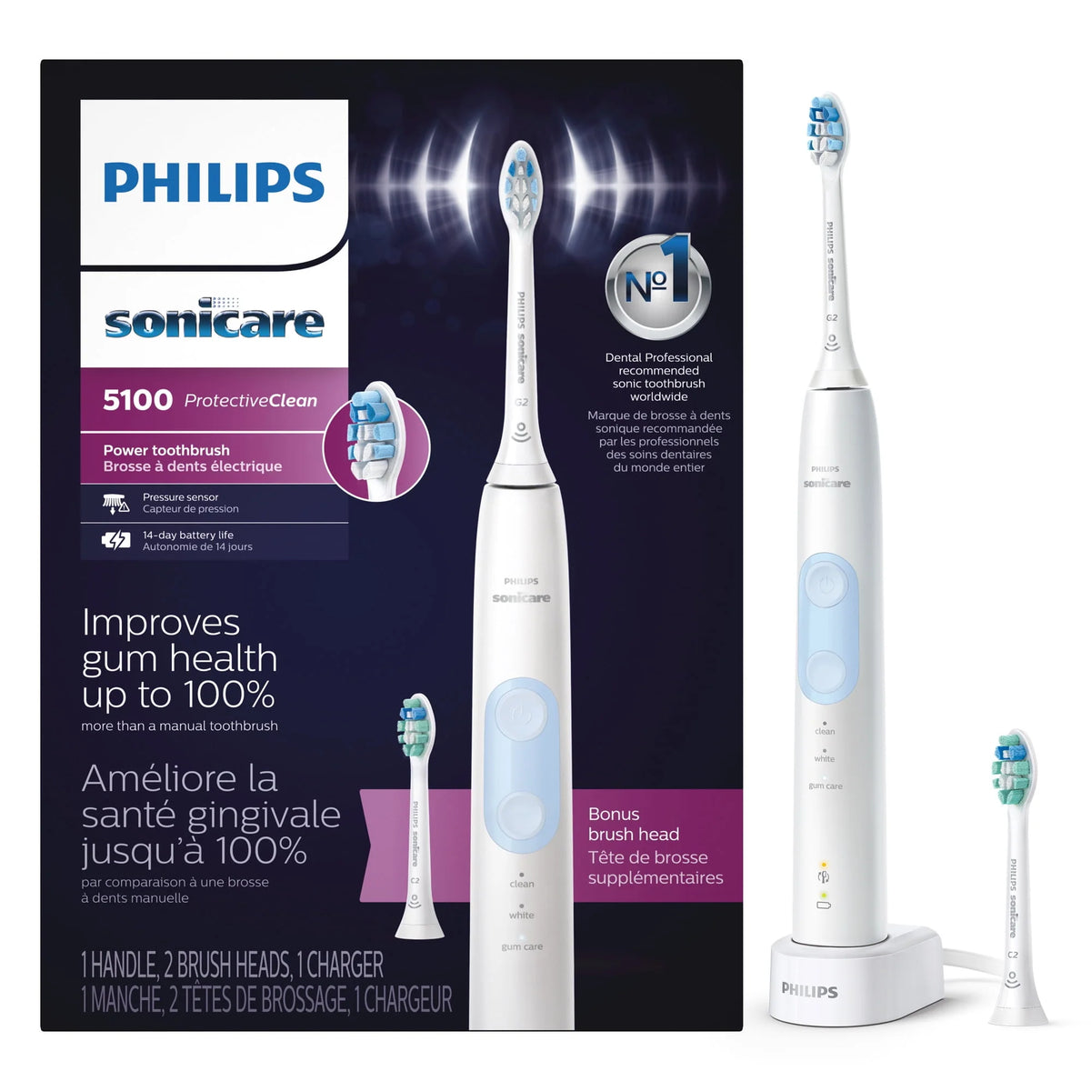 Rechargeable Electric Toothbrush with Pressure Sensor A7597