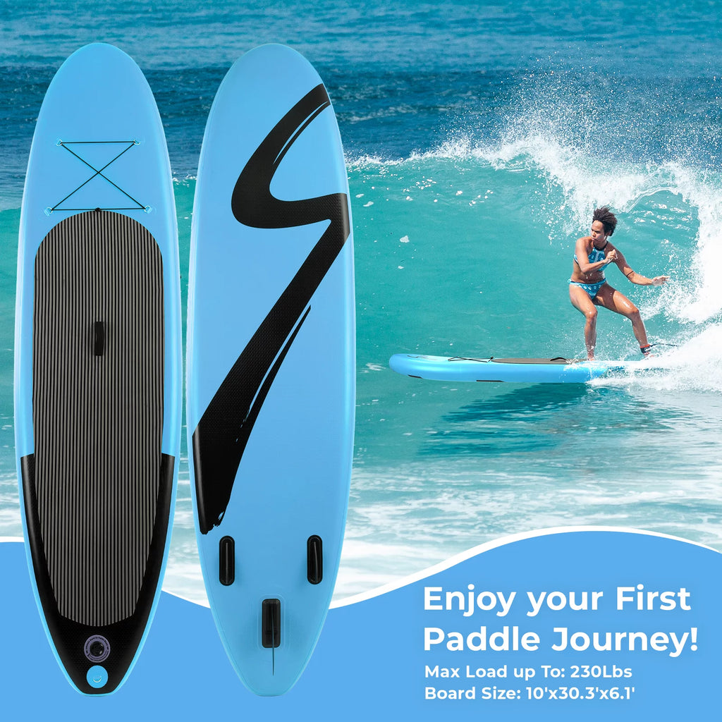 10ft Inflatable Stand up Paddle Board with Backpack, Paddle, Leash E579