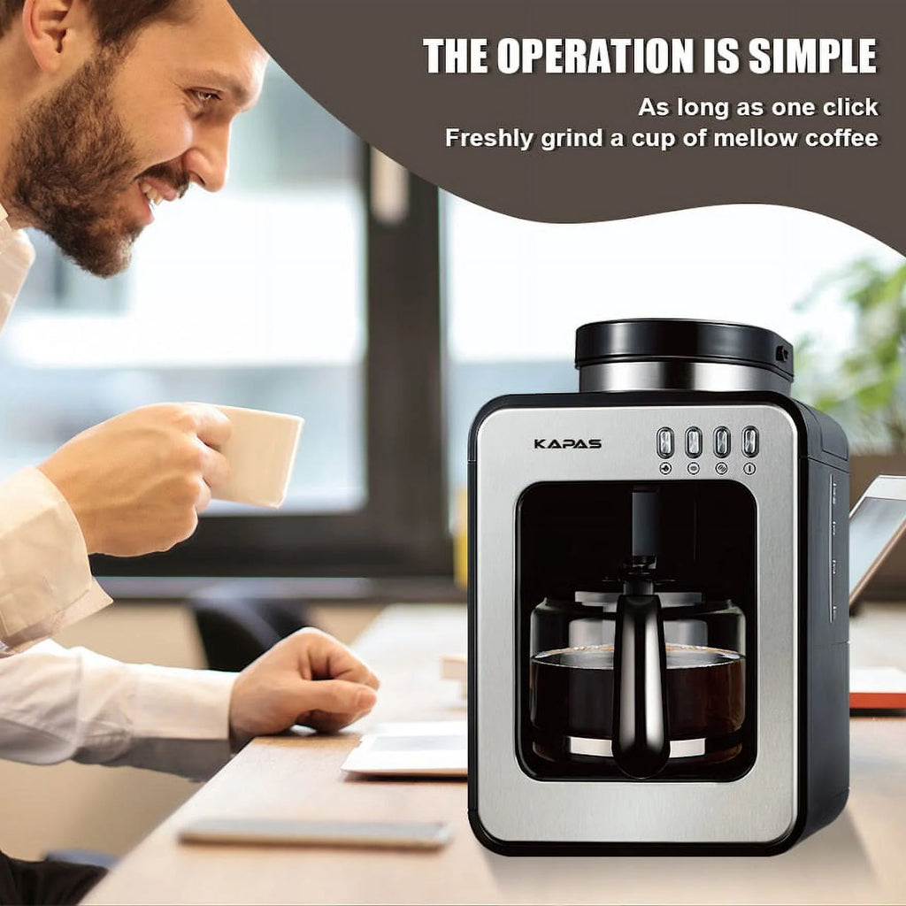 Automatic Coffee Machine with Grinding Function, Programmable Timer, 0.6L H198300