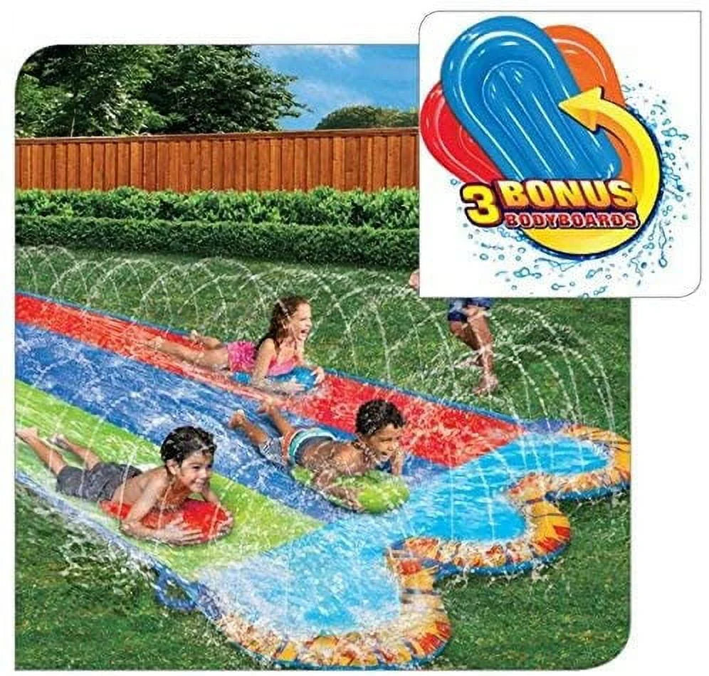 16 Ft Water Slide with 3 Bodyboards O4654