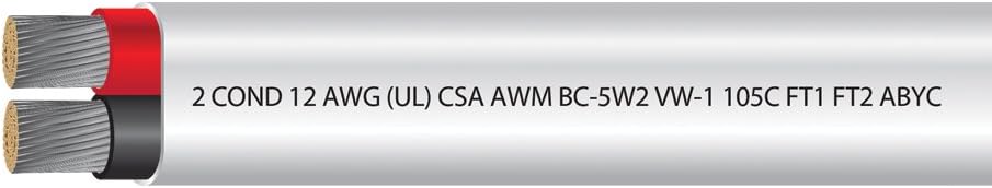 12 AWG 2 Conductor Tinned Copper Duplex Flat Boat Cable 100 Feet H4317