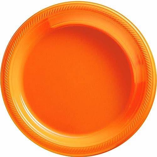 Orange Plastic Tableware Kit for 50 Guests J4222