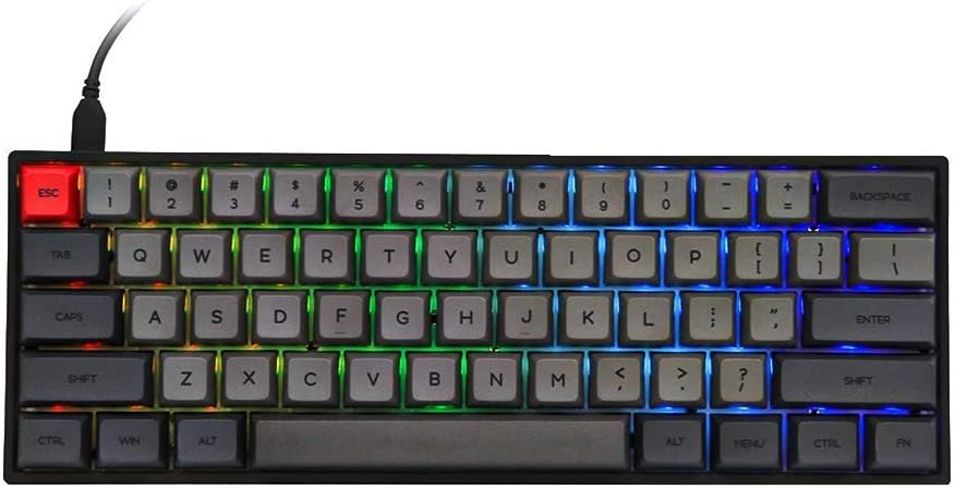 61 Keys Hot Swappable Programmable Mechanical Wired Keyboard Q98858