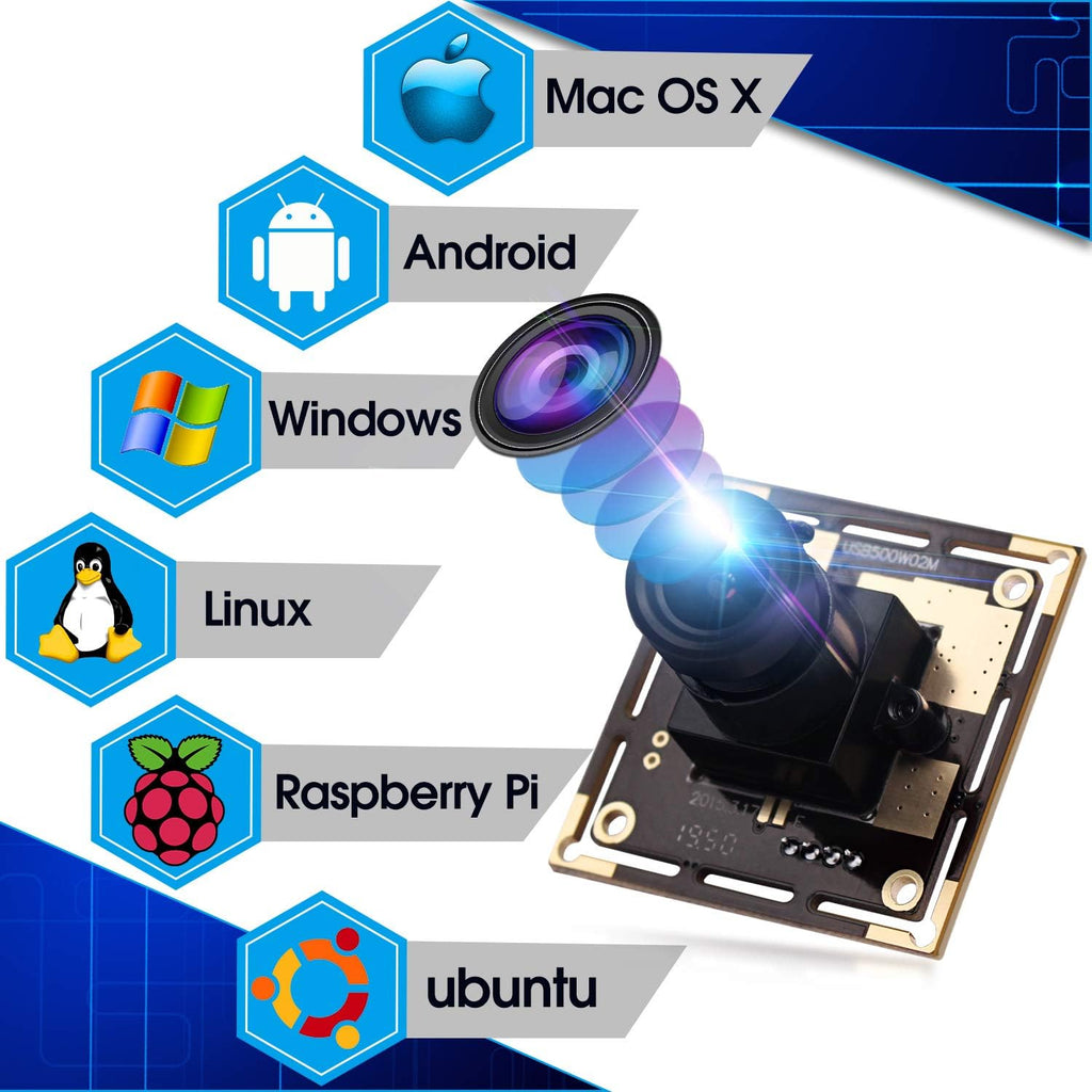 5 Megapixel USB Camera Module with CMOS OV5640 Sensor 3.6mm Lens U834836
