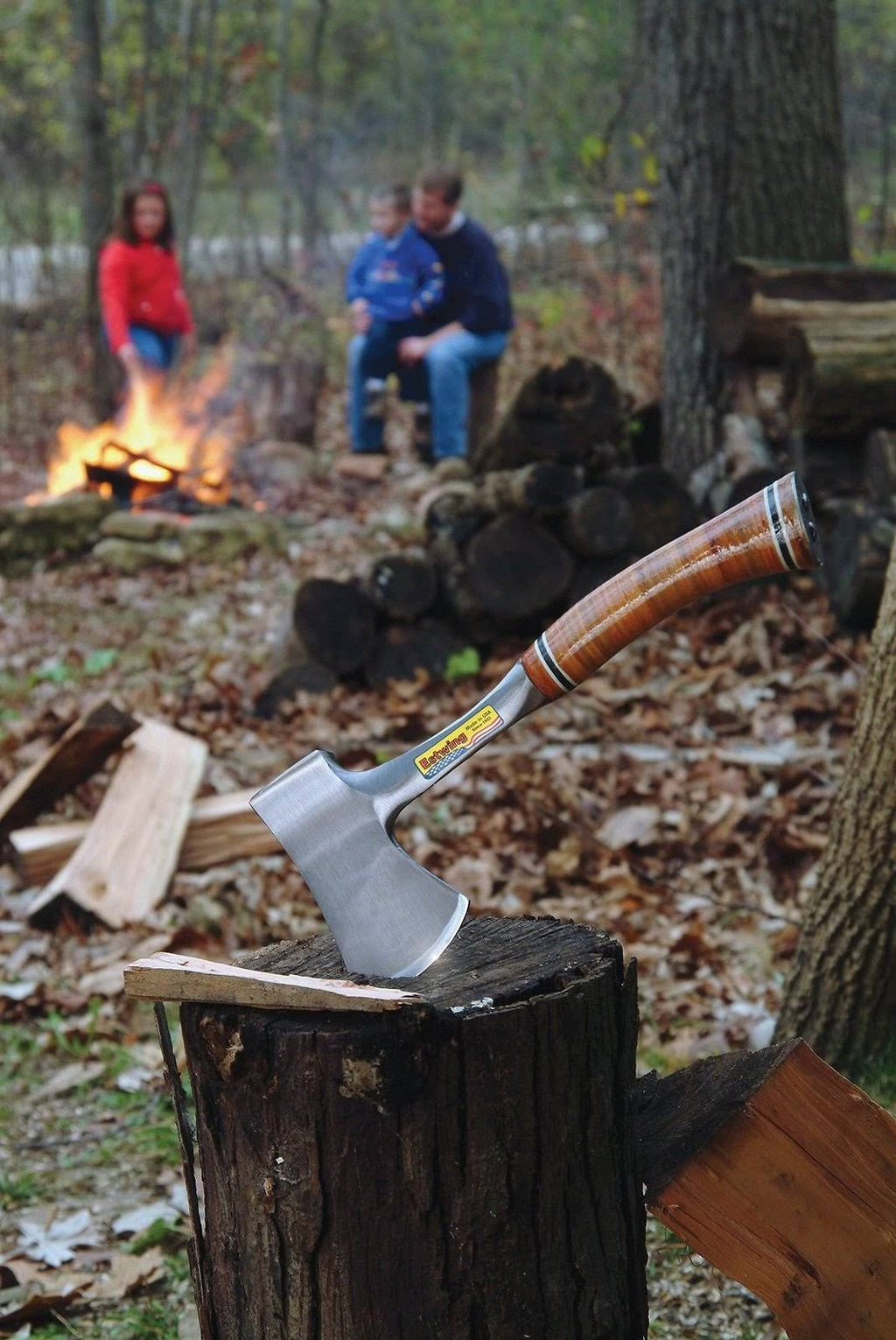 14x22 Forged Steel Camping Hatchet with Leather Grip B5724