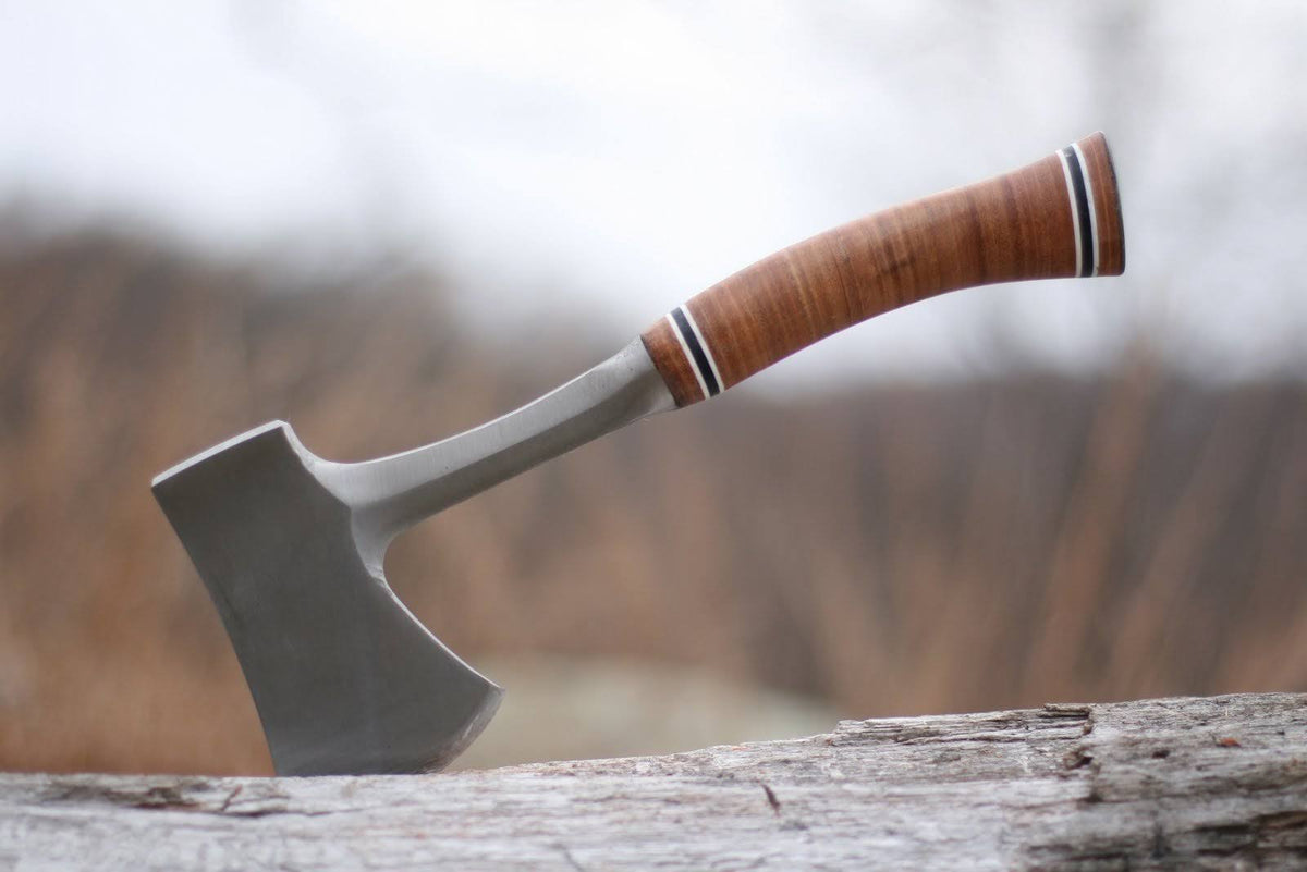 14x22 Forged Steel Camping Hatchet with Leather Grip B5724