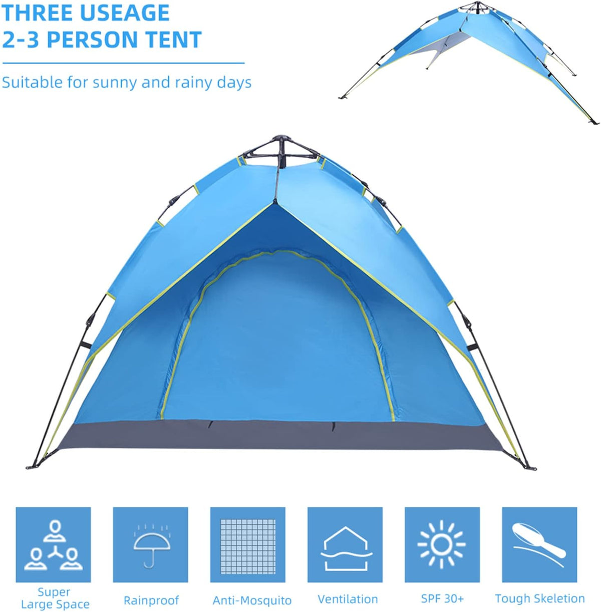 2-3 Person Waterproof Pop Up Camping Tent G6338