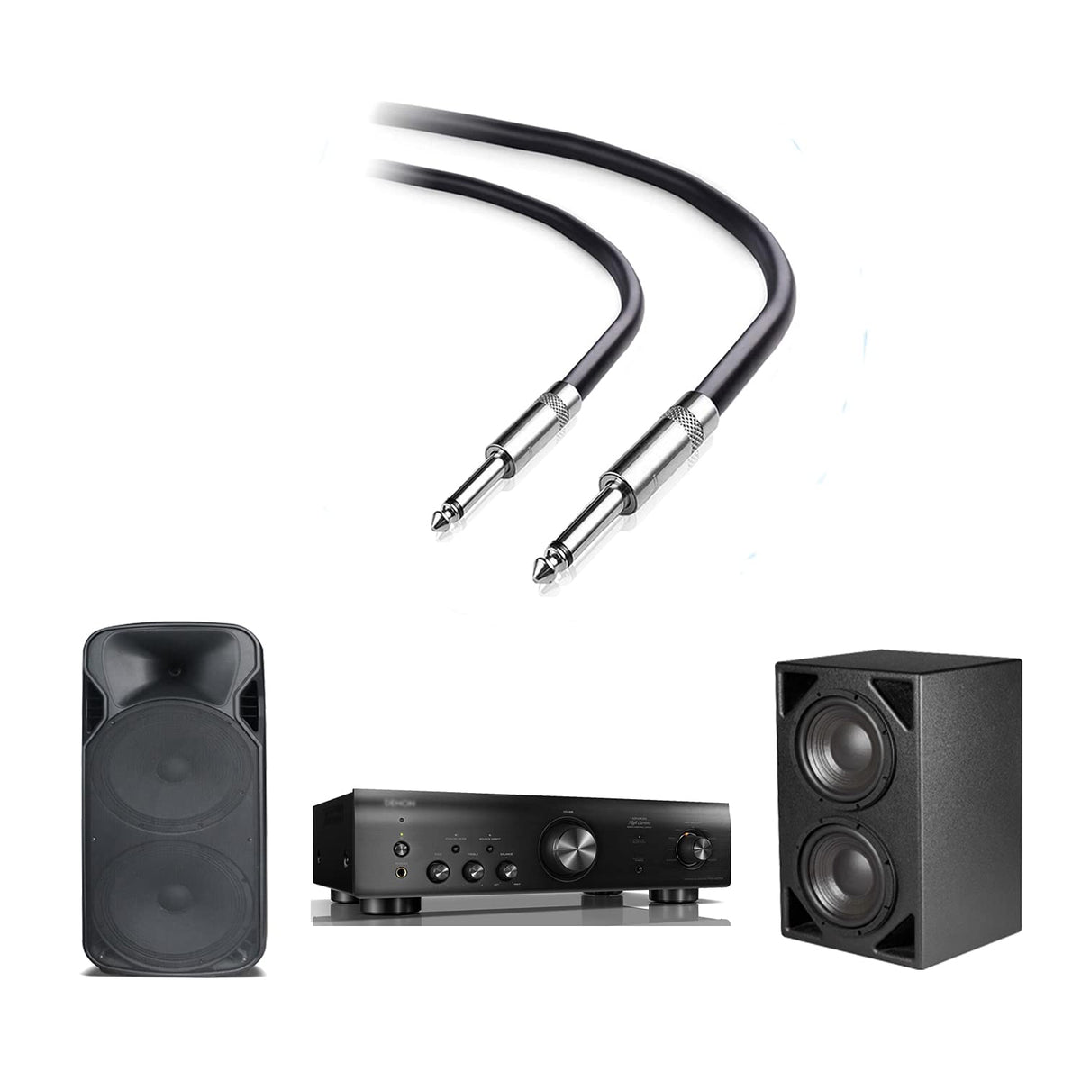 2 Pack 50ft 1/4 Inch to 1/4 Inch Male Speaker Cable B117