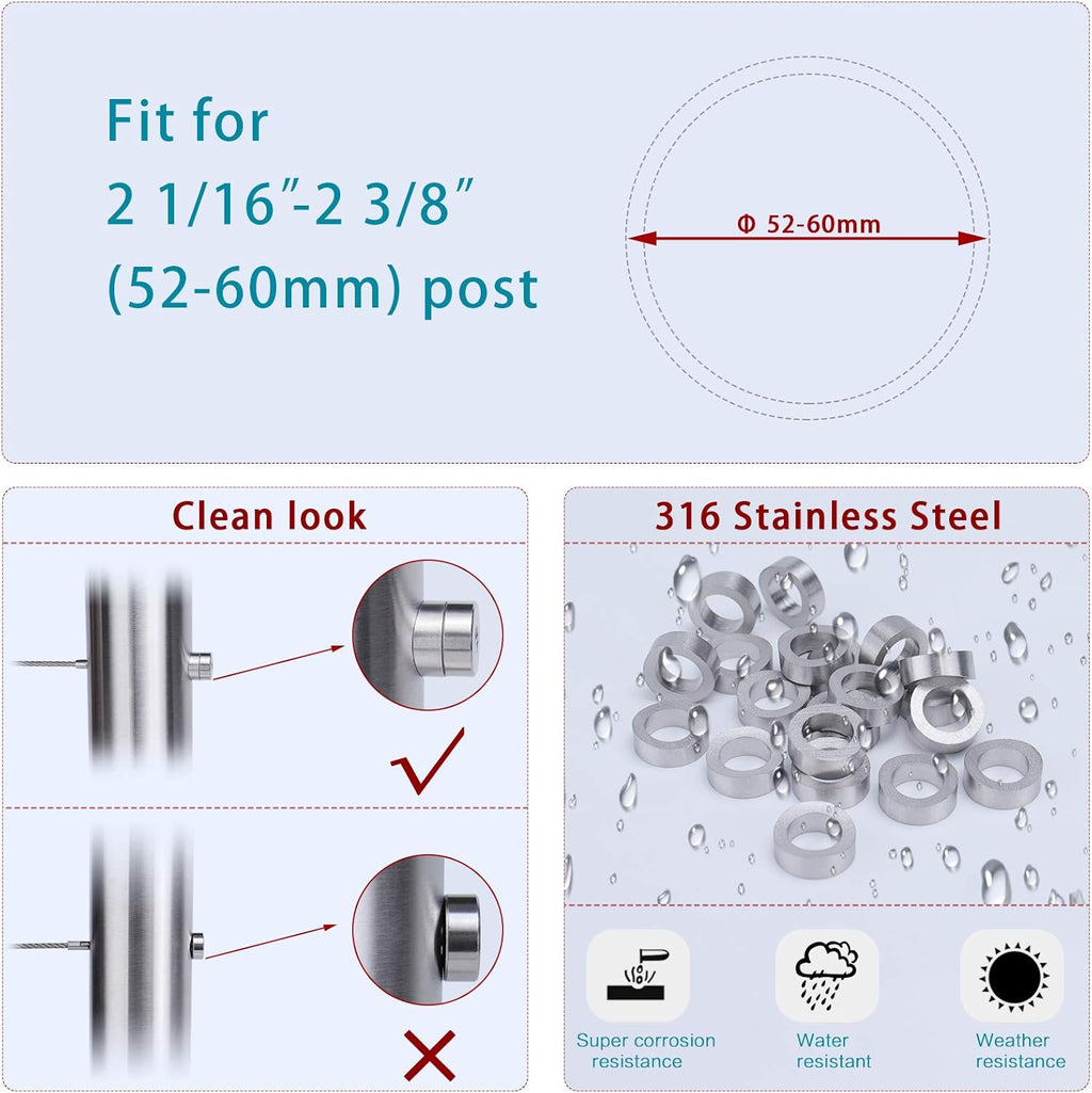 20 Pack Curved Washer for Round Cable Railing Post O47175