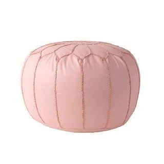 Pink Faux Leather Ottoman Pouf M7515