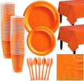 Orange Plastic Tableware Kit for 50 Guests J4222