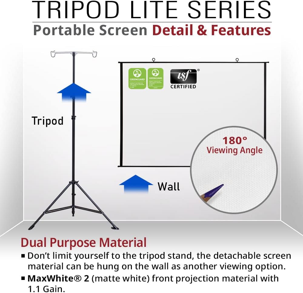 110 inch Portable Projector Screen with Stand and Carry Bag P84487