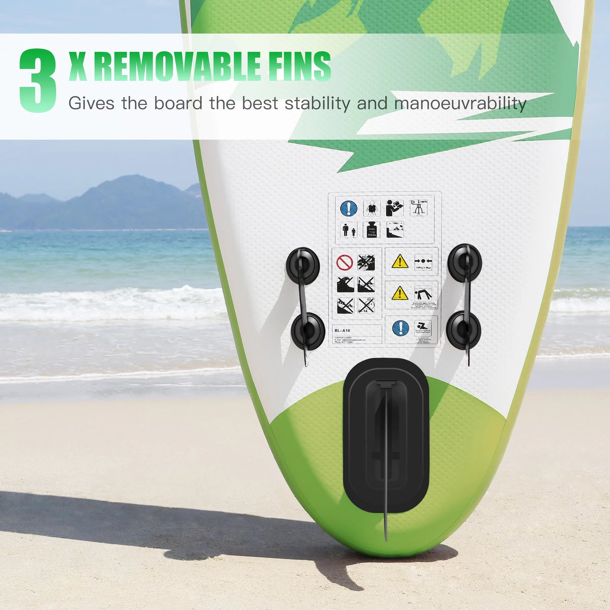 Inflatable Stand Up Paddle Board with 3 Removable Fins E91129