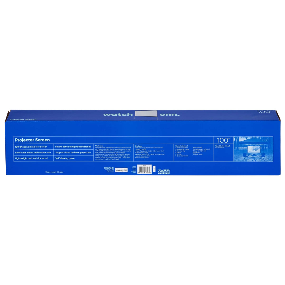 100 Portable Indoor/Outdoor 16:9 Projection Screen U8443