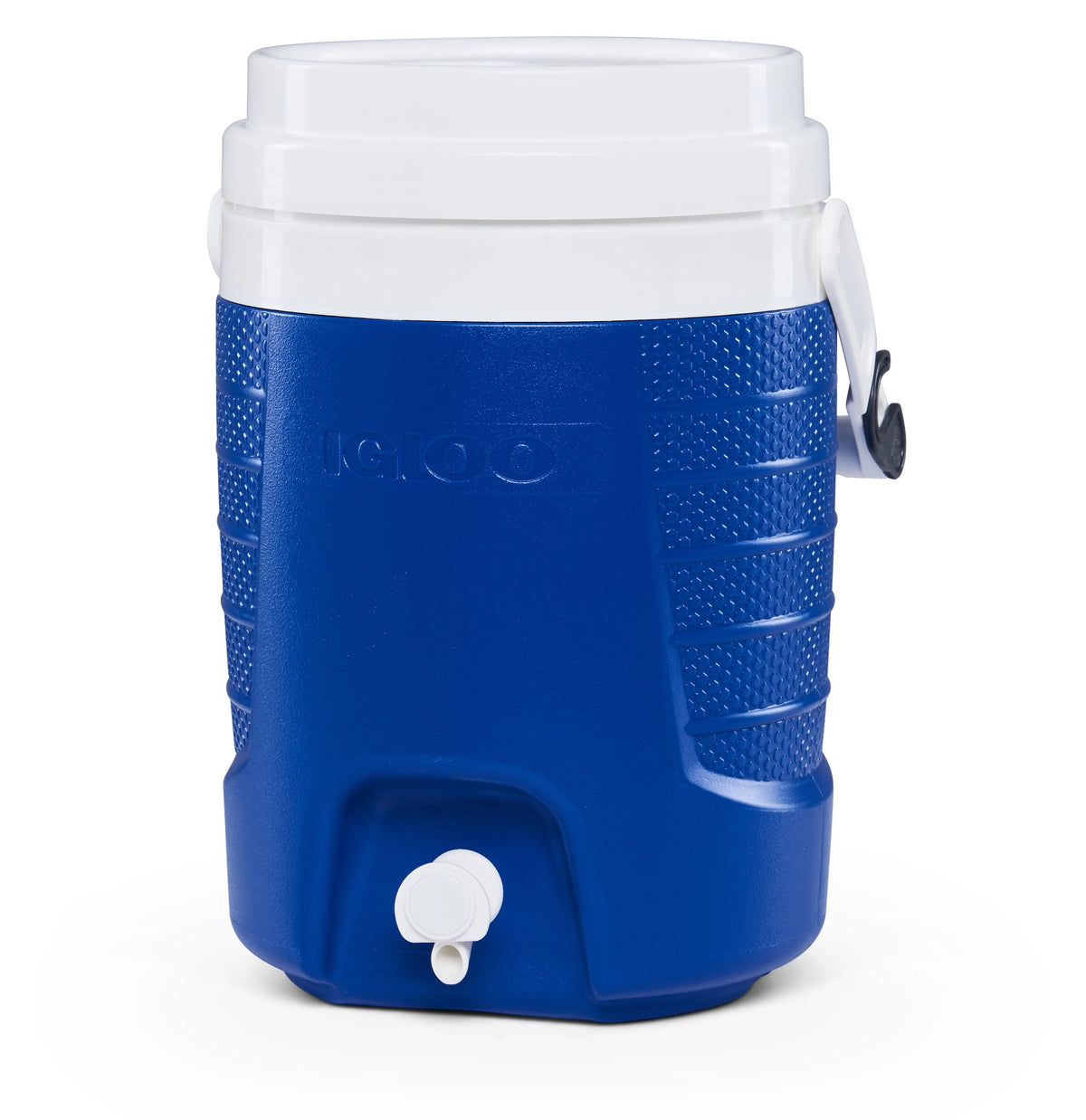 2-Gallon Blue Plastic Beverage Jug with Hooks B96530