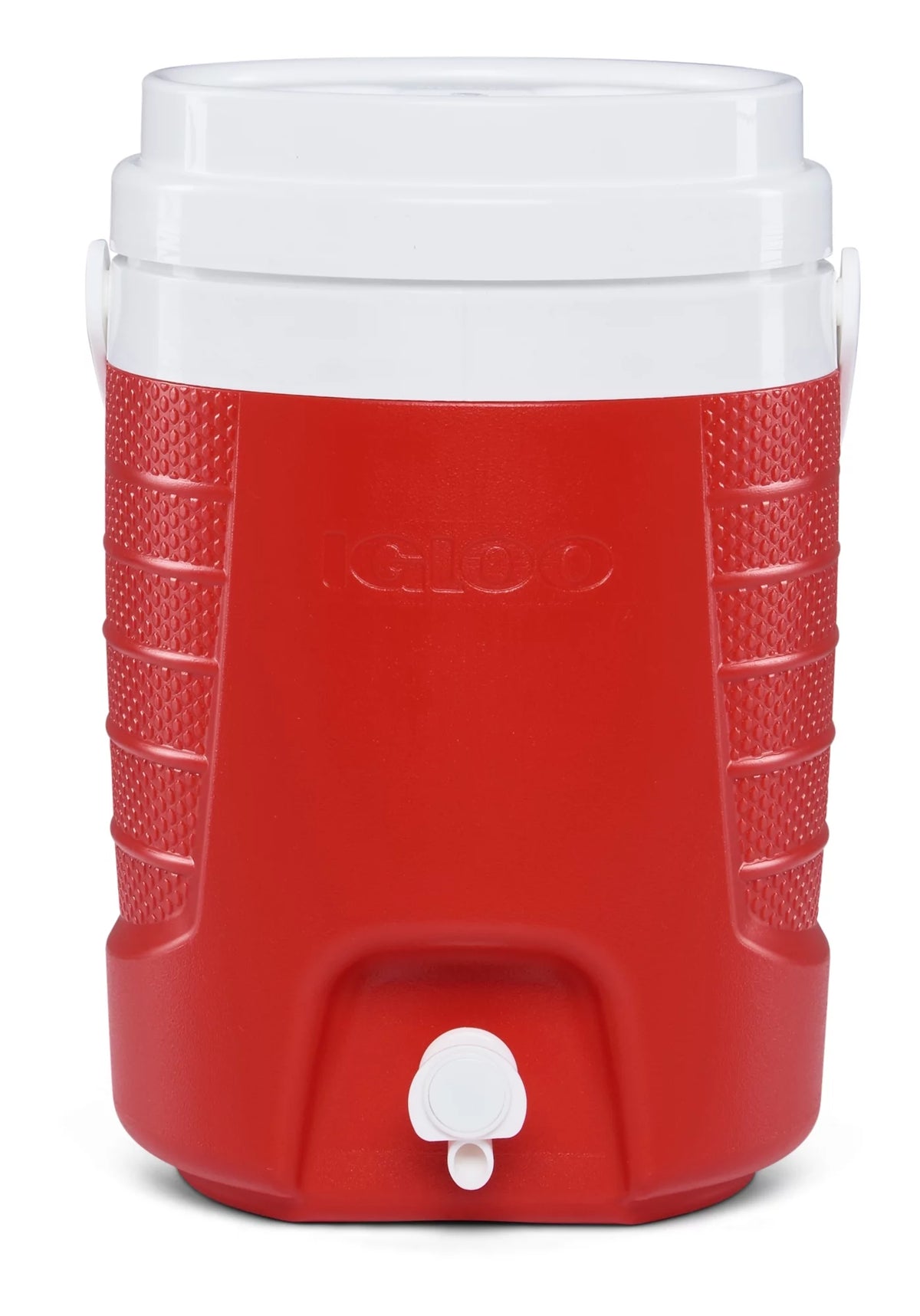 2-Gallon Blue Plastic Beverage Jug with Hooks B96530