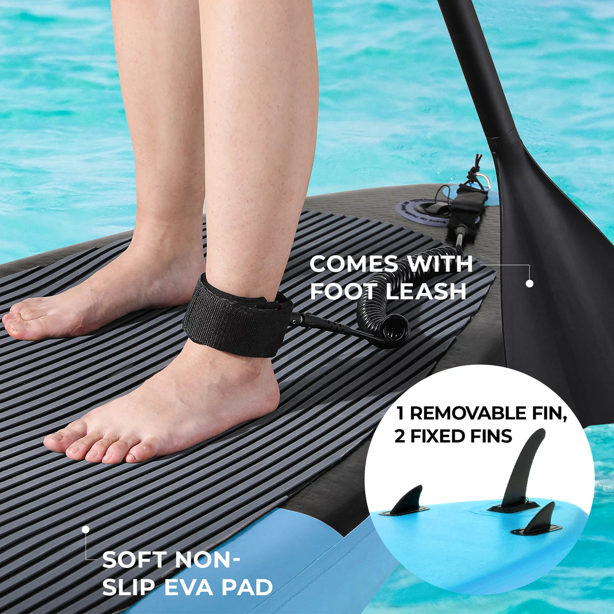 10ft Inflatable Stand up Paddle Board with Backpack, Paddle, Leash E579