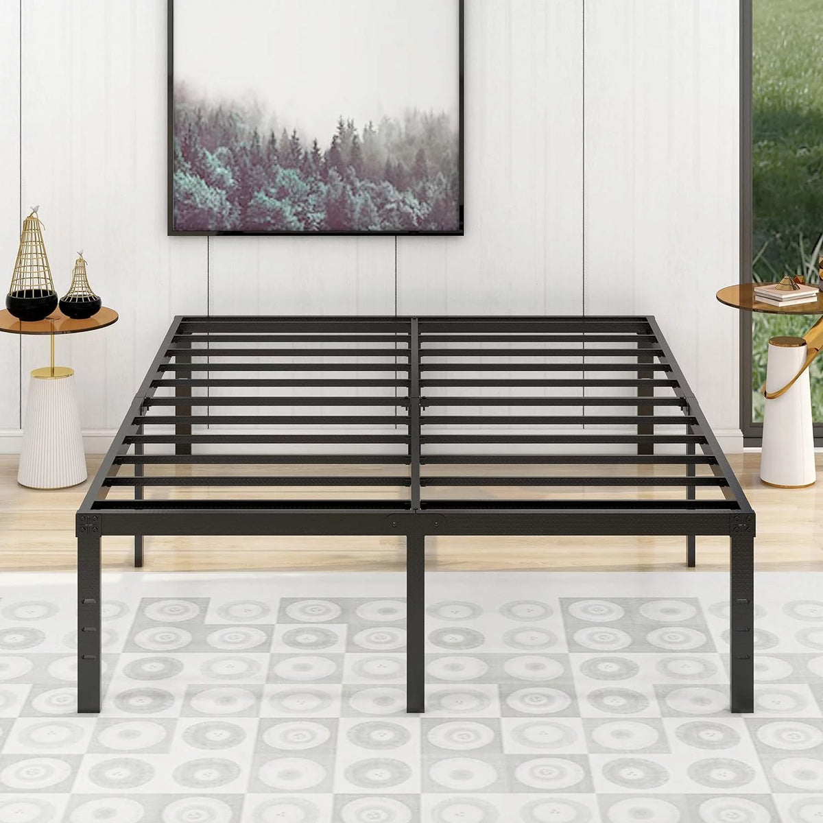 18 Inch Queen Size Metal Bed Frame R4272