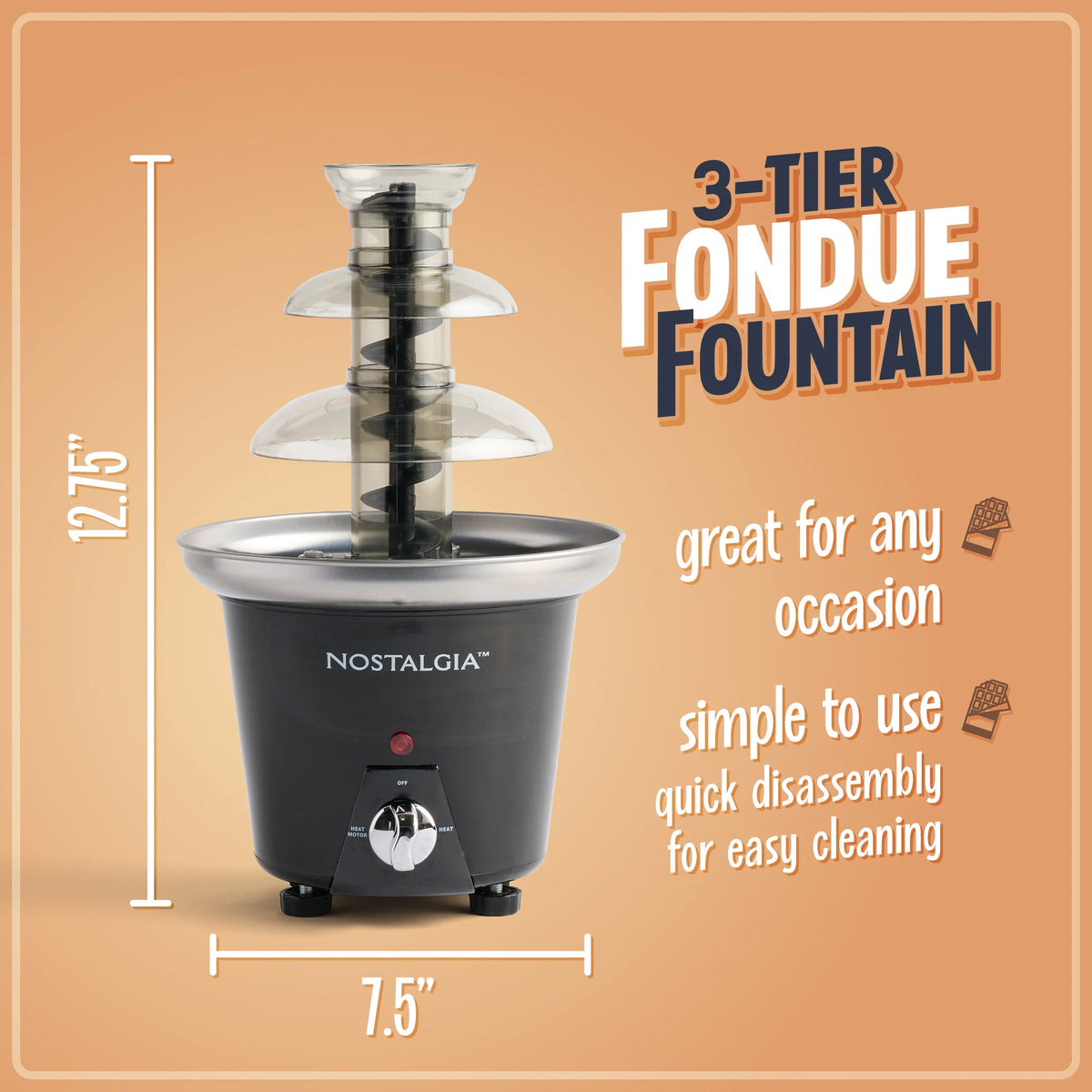 3-Tier Chocolate Fondue Fountain V561068